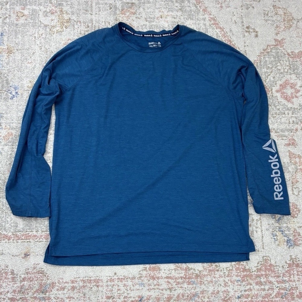 Reebok Men's Teal Long Sleeve Athletic Top - Sz 3XLT Gorpcore Sporty Gym